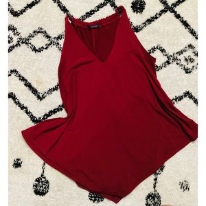 Maroon flowy tank top